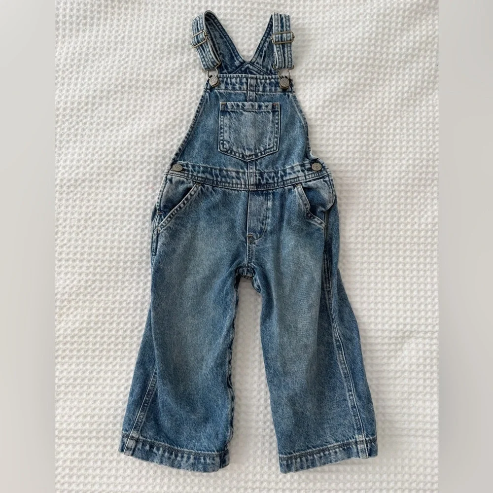 Baby Gap Wide Leg Denim Overalls 3T Toddler Girl